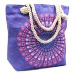 Ancient Wisdom Rope Handle Mandela Design Bag – Purple / Blue