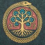 Nomad Sari Unisex Stonewashed Green Tree of Life Cotton T-Shirt (Small) - Image 2