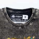 Nomad Sari Unisex Stonewashed Charcoal Compass of Life Cotton T-Shirt (Small) - Image 3