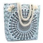 Ancient Wisdom Rope Handle Mandela Design Bag - Sky Blue