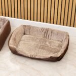 PAW Small Plush Teddy Brown Pet Bed (60 × 45 × 17cm) - Image 2