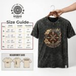 Nomad Sari Unisex Stonewashed Charcoal Rebel Cotton T-Shirt (Large) - Image 6