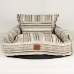 PAW Medium Brown Stripe Design Sofa Style Pet Bed (60 × 60 × 28cm) - Image 3