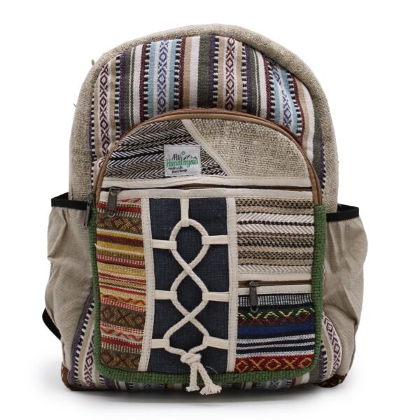 Ancient Wisdom Hemp & Cotton Rope & Pockets Style Large Backpack