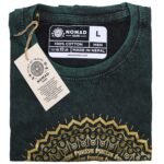 Nomad Sari Unisex Stonewashed Green Hamsa Cotton T-Shirt (Large) - Image 2