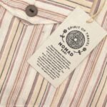 Nomad Sari Men’s Brown & Beige Stripe Design Grandad Shirt (XL) - Image 7