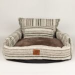 PAW Medium Brown Stripe Design Sofa Style Pet Bed (60 × 60 × 28cm) - Image 4