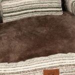 PAW Medium Brown Stripe Design Sofa Style Pet Bed (60 × 60 × 28cm) - Image 9