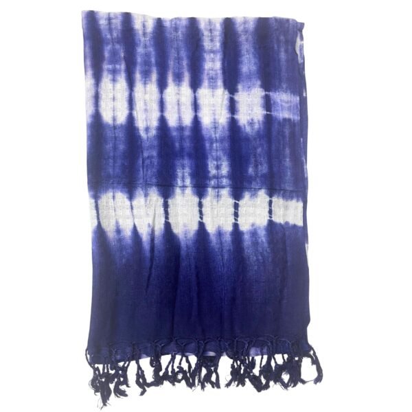 Ancient Wisdom Indigo Stripes Design Boho Java Art Stole/Scarf (62 x 200cm)