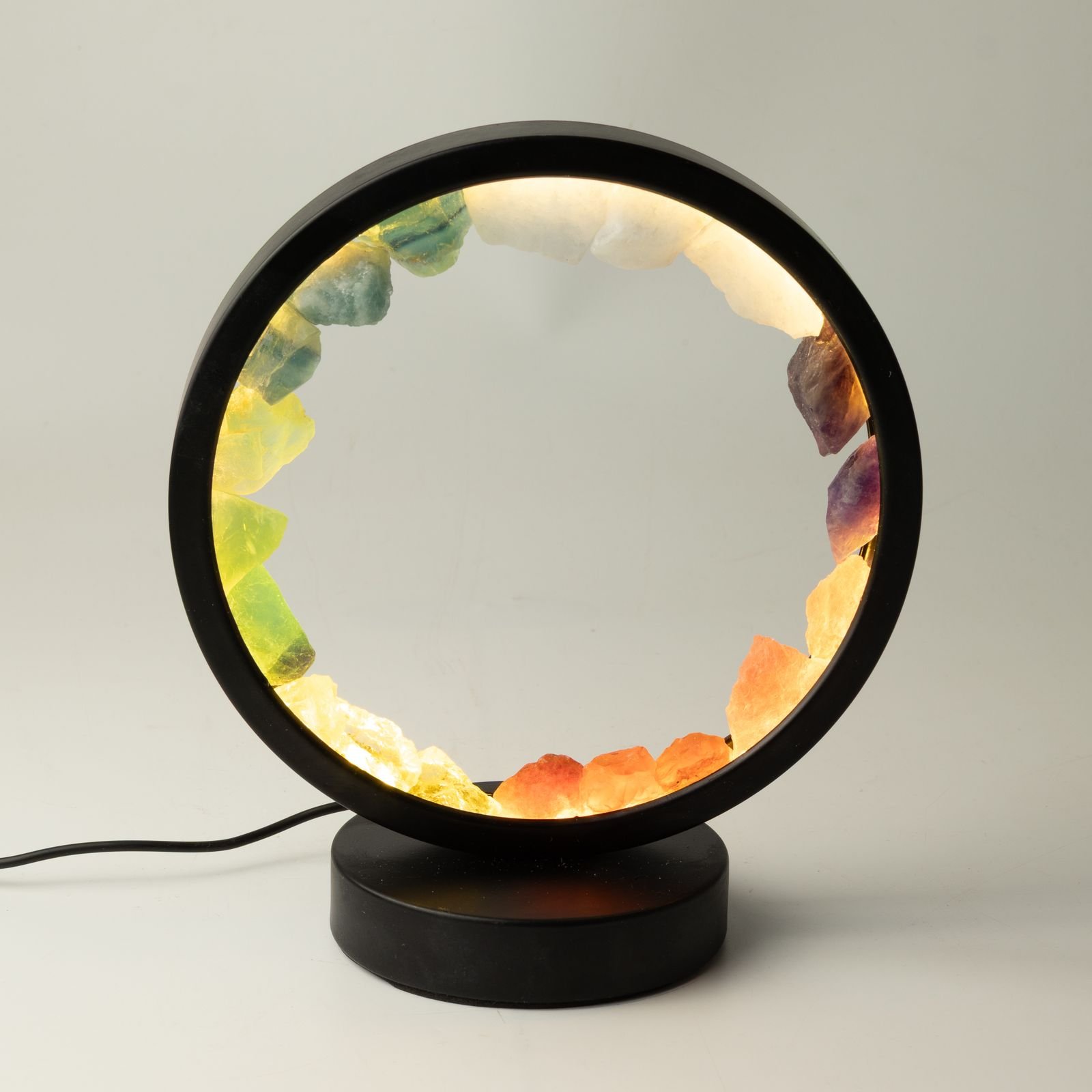 bG9jYWw6Ly9tZWRpYS9TUC9BQy82MFIzMEMxSjZXUjNBQ1NQLzllZjk5OWU0LmpwZw.jpg Ancient Wisdom 7 Chakra & 7 Gems Gemstone Halo Lamp - Image 1