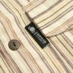 Nomad Sari Men’s Brown & Beige Stripe Design Grandad Shirt (XL) - Image 9