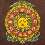 Nomad Sari Unisex Stonewashed Brown Sun & Zodiac Cotton T-Shirt (XL) - Image 7
