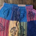 Nomad Sari Block Print Designs Orange Tones Mushroom Pants (S/M) - Image 4
