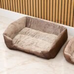 PAW Medium Plush Teddy Brown Pet Bed (70 × 55 x 18cm) - Image 2