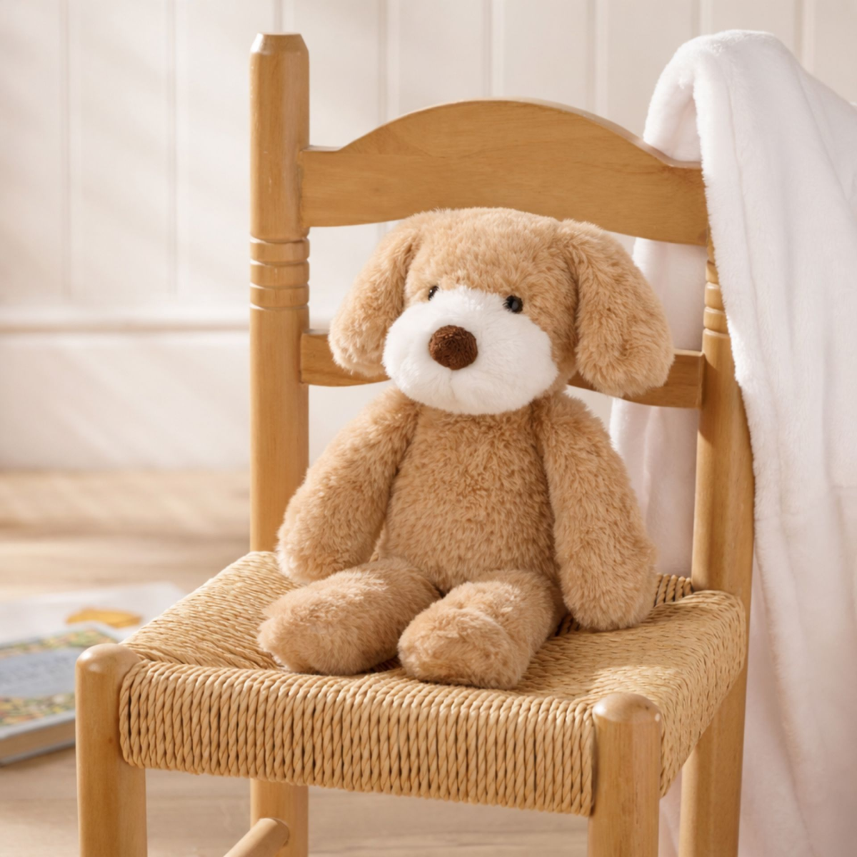main-109.png Softies Bob The Long Leg Light Brown Puppy Plush Toy (30cm) - Image 1