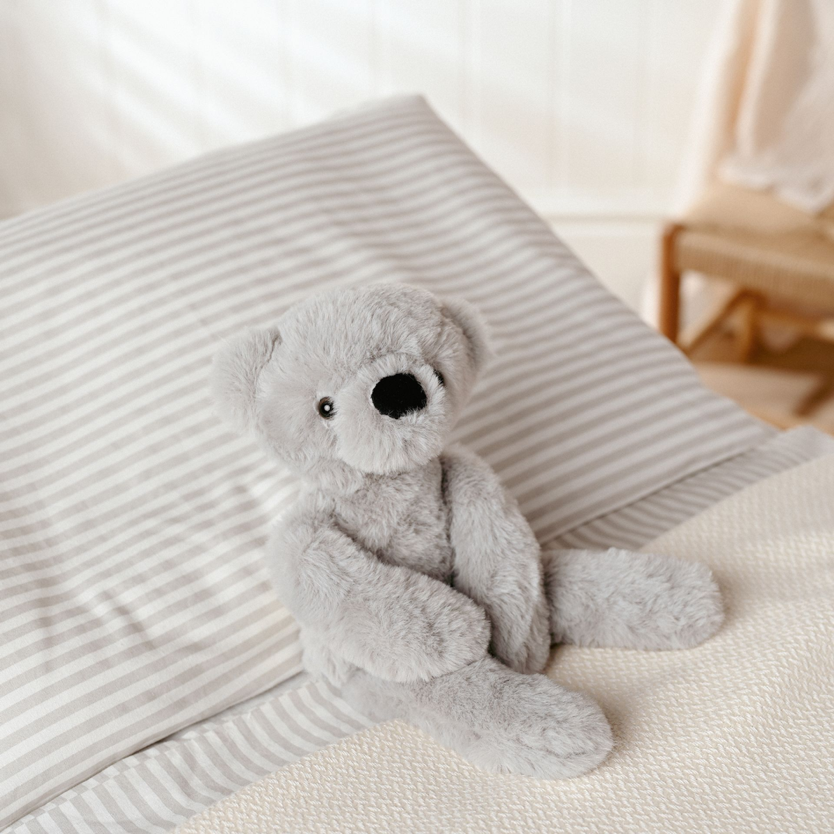 main-118.png Softies Ste The Long Leg Grey Plush Teddy Bear (30cm) - Image 1