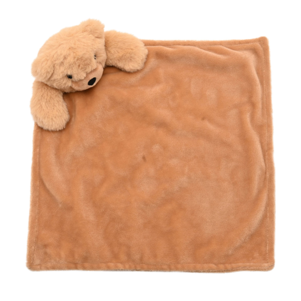 Softies Hudson Bear Light Brown Two Side Short Plush Baby Comforter