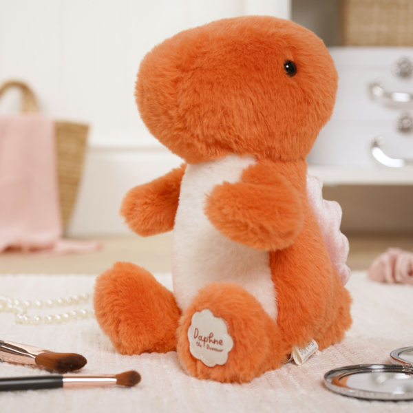 Softies Daphne The Sitting Orange Dinosaur Plush Toy (21cm)