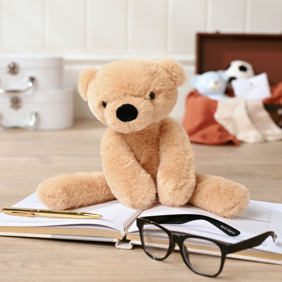 main-158.png Softies Hudson The Long Leg Light Brown Plush Teddy Bear (30cm) - Image 1