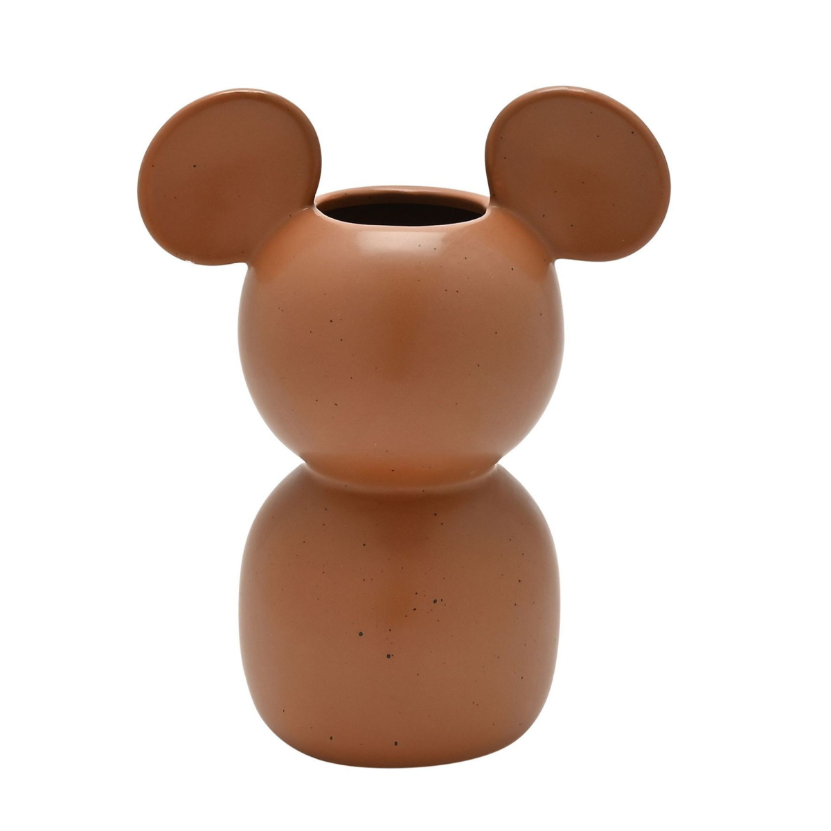 main-187.png Disney: Mickey Mouse Shaped Brown Ceramic Vase - Image 1