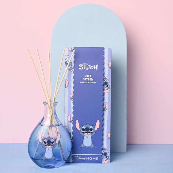 Disney: Stitch Soft Cotton Scented Blue Glass Reed Diffuser In A Gift Box
