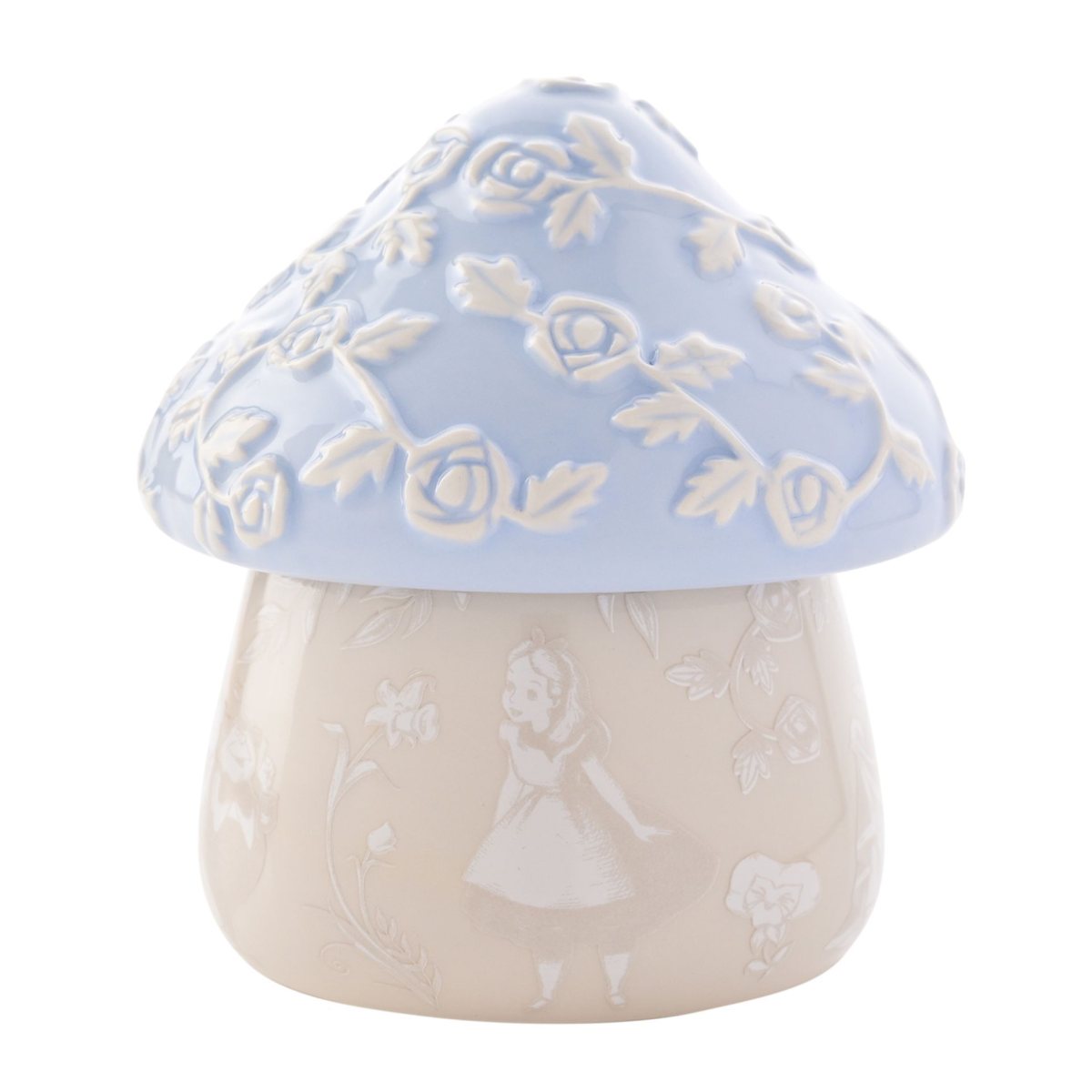main-198.png Disney: Alice in Wonderland Blue & Beige Ceramic Mushroom Trinket Box - Image 1