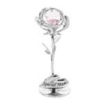 Crystocraft Chrome Plated 'Special Mum' Celebration Rose Ornament