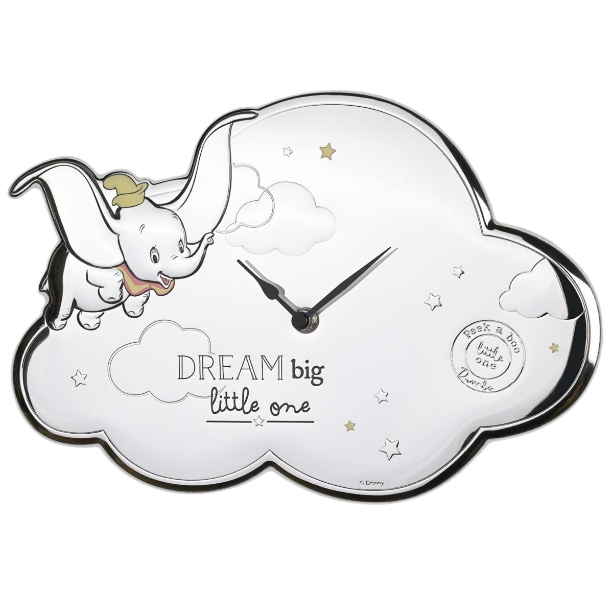 main-204.png Disney: Dumbo Silver Plated Magical Beginnings Cloud Shaped Wall Clock - Image 1