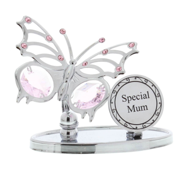 Crystocraft Chrome Plated 'Special Mum' Butterfly Ornament
