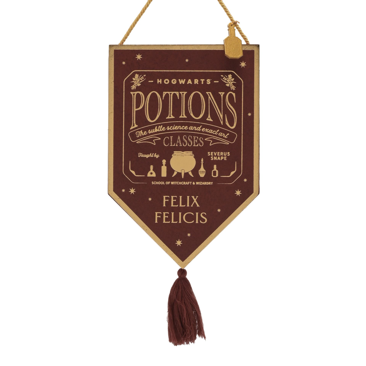 main-54.png Harry Potter Alumni Hogwarts Red & Gold Hanging Pendent – Felix Felicis - Image 1