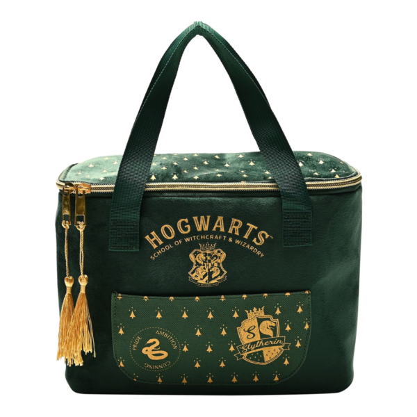 Harry Potter Alumni Green & Gold Velvet Lunch Bag - Slytherin