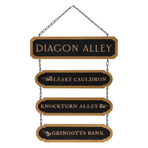 Harry Potter Alumni Black & Gold Metal Street Sign - Diagon Alley