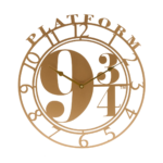 Harry Potter Alumni Gold Metal Wall Clock - Platform 9 3/4
