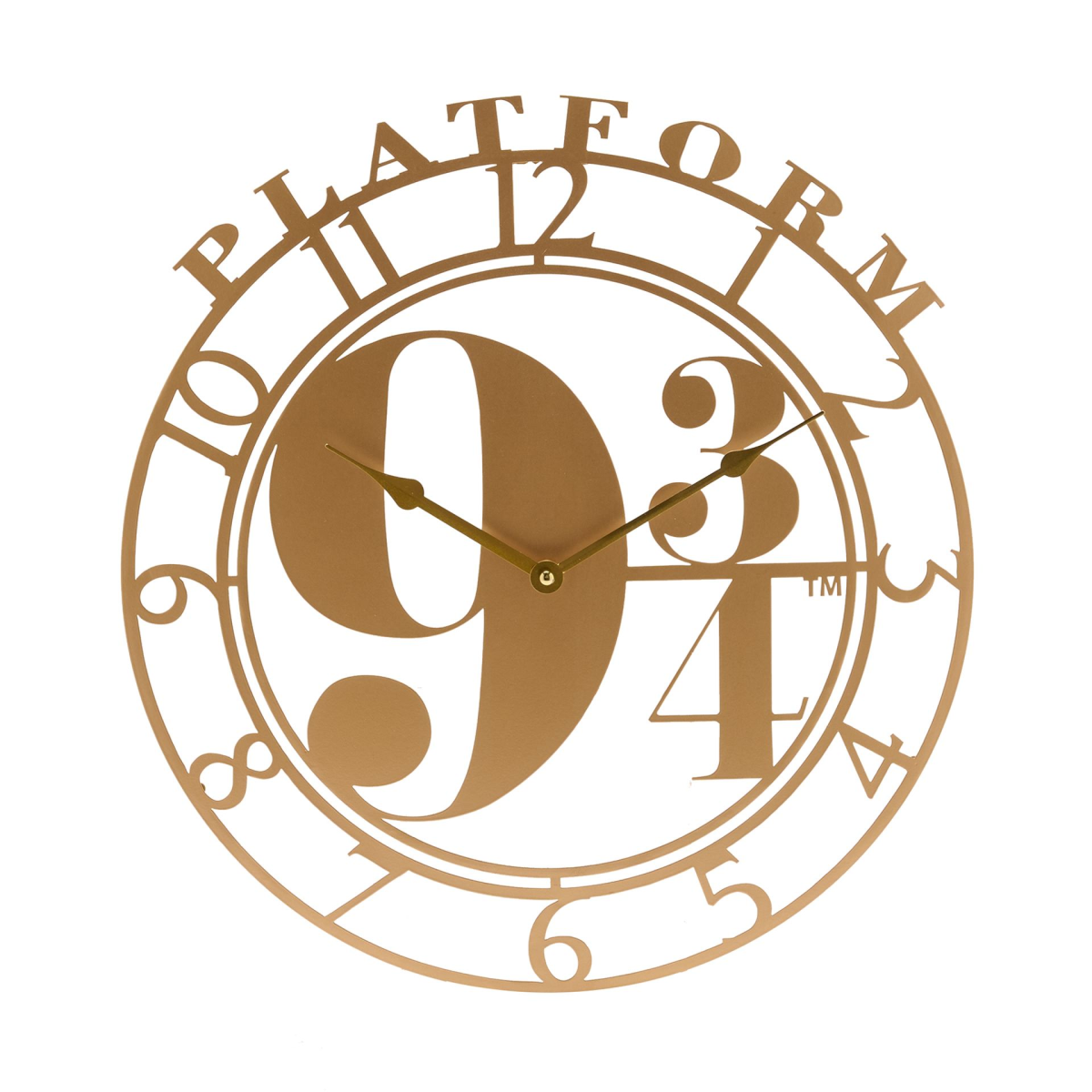 main-80.png Harry Potter Alumni Gold Metal Wall Clock - Platform 9 3/4 - Image 1
