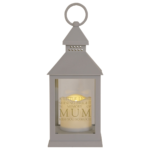Celebrations Thoughts of You 'MUM' Memorial Graveside Grey Plastic LED Light-Up Lantern - Image 2