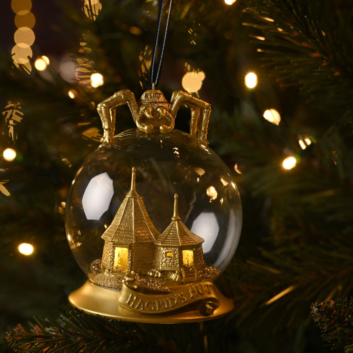 main-93.png Harry Potter Alumni Gold LED Collectable Christmas Bauble - Hagrid's Hut - Image 1