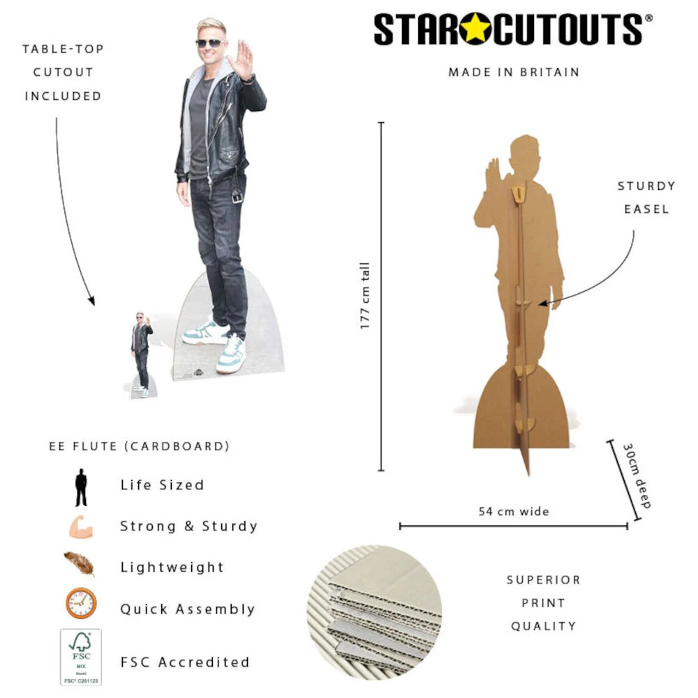 CS1276 Nicky Byrne Westlife Irish Singer Songwriter Lifesize Mini Cardboard Cutout Standee Features
