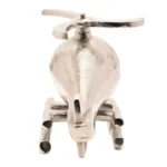 S067170807 Harvey Makin Silver Finish Metal Helicopter Ornament Back