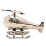 S067170807 Harvey Makin Silver Finish Metal Helicopter Ornament Left