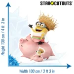 SC1038 Dave Minion Riding a Pig (Despicable Me 3) Official Lifesize + Mini Cardboard Cutout Standee Size