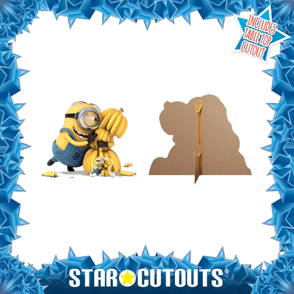 SC1039 Minion Holding Bananas (Despicable Me 3) Official Lifesize + Mini Cardboard Cutout Standee Frame