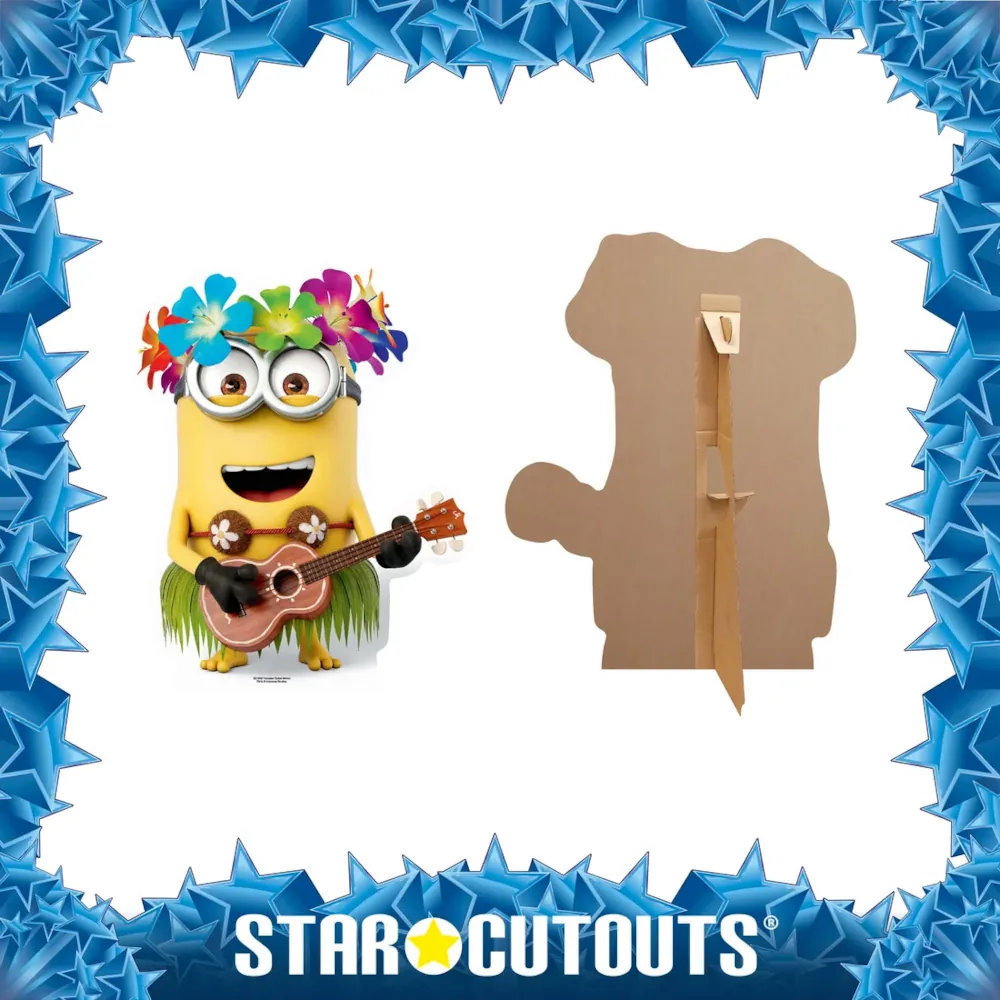 SC1042 Dave Hawaiian Minion with Guitar (Despicable Me 3) Official Small + Mini Cardboard Cutout Standee Frame