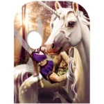 SC1081 Unicorn & Fairy Fantasy Land Child Size Stand-In Cardboard Cutout Standee Hole
