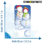 SC1157 Christmas Snowmen Lifesize Stand-In Cardboard Cutout Standee Size