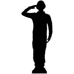SC1176 World War I Soldier Salute Silhouette Lifesize Cardboard Cutout Standee