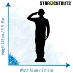 SC1176 World War I Soldier Salute Silhouette Lifesize Cardboard Cutout Standee Size