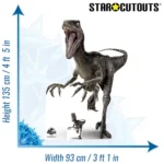 SC1280 Velociraptor Blue Dinosaur (Jurassic World) Official Large + Mini Cardboard Cutout Standee Size