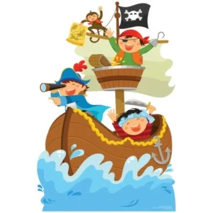 SC1345 Cartoon Pirate Ship Adventure Mini Cardboard Cutout Standee