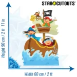 SC1345 Cartoon Pirate Ship Adventure Mini Cardboard Cutout Standee Size