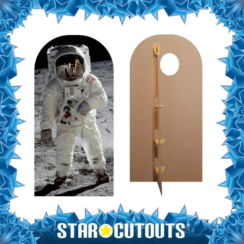 SC1347 Buzz Aldrin Astronaut Classic Lifesize Stand In Cardboard Cutout Standee Frame